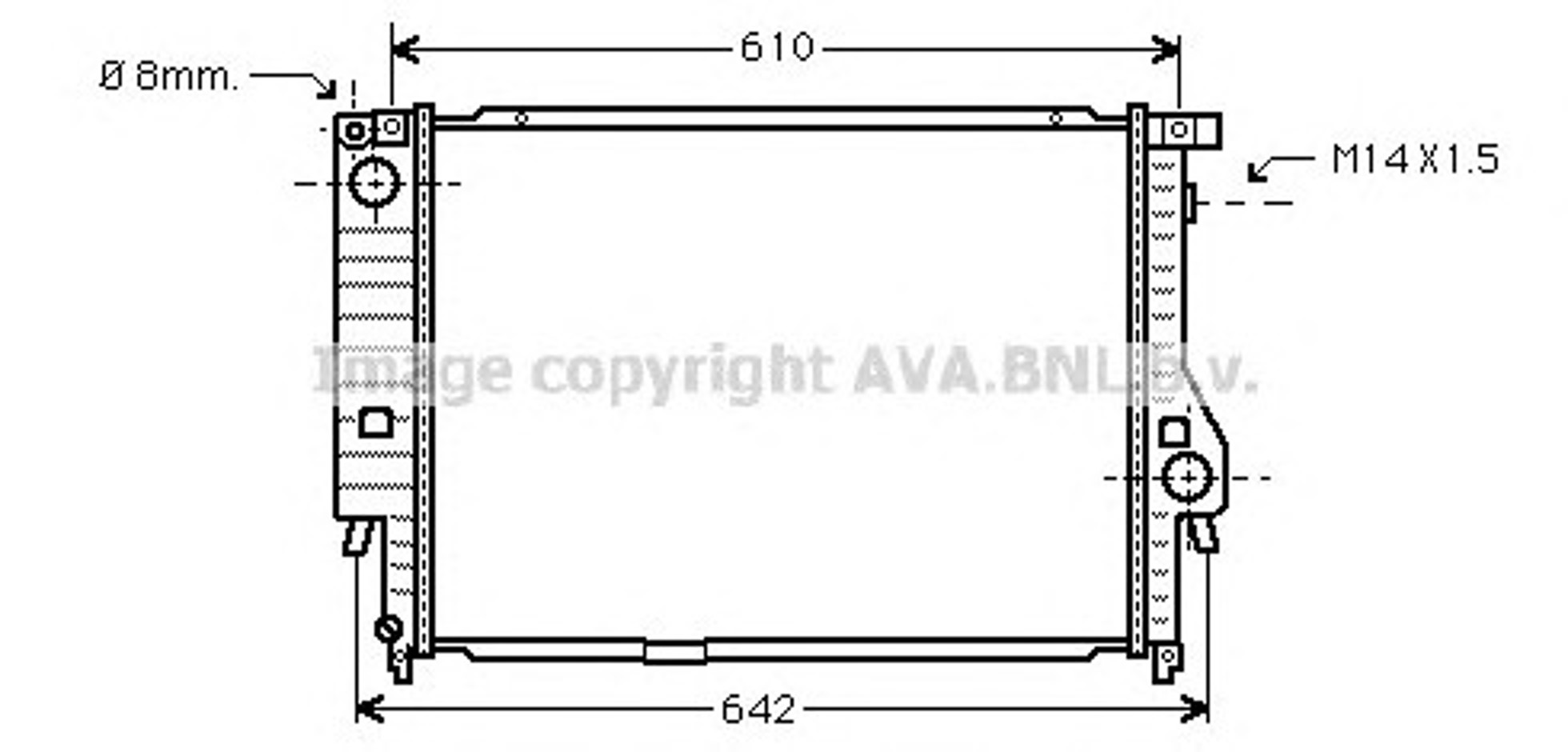 Радиатор охлаждения двигателя AVA QUALITY COOLING BW2144