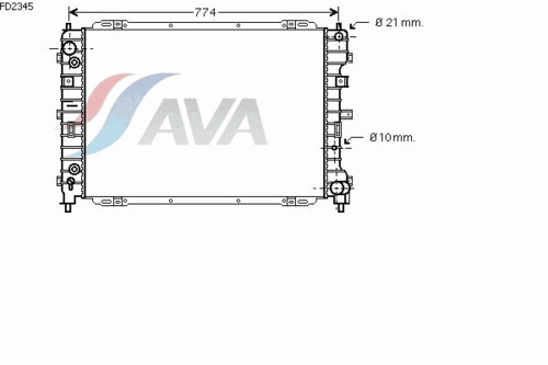 Радиатор системы охлаждения акпп AVA QUALITY COOLING FD2345