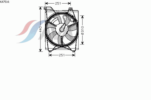 Вентилятор охлаждения радиатора двигателя AVA QUALITY COOLING KA7516
