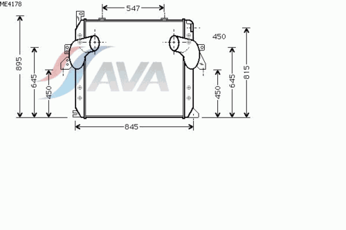 Охладитель воздуха промежуточный /интеркулер AVA QUALITY COOLING ME4178