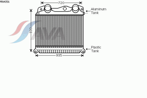 Охладитель воздуха промежуточный/интеркулер AVA QUALITY COOLING MN4056