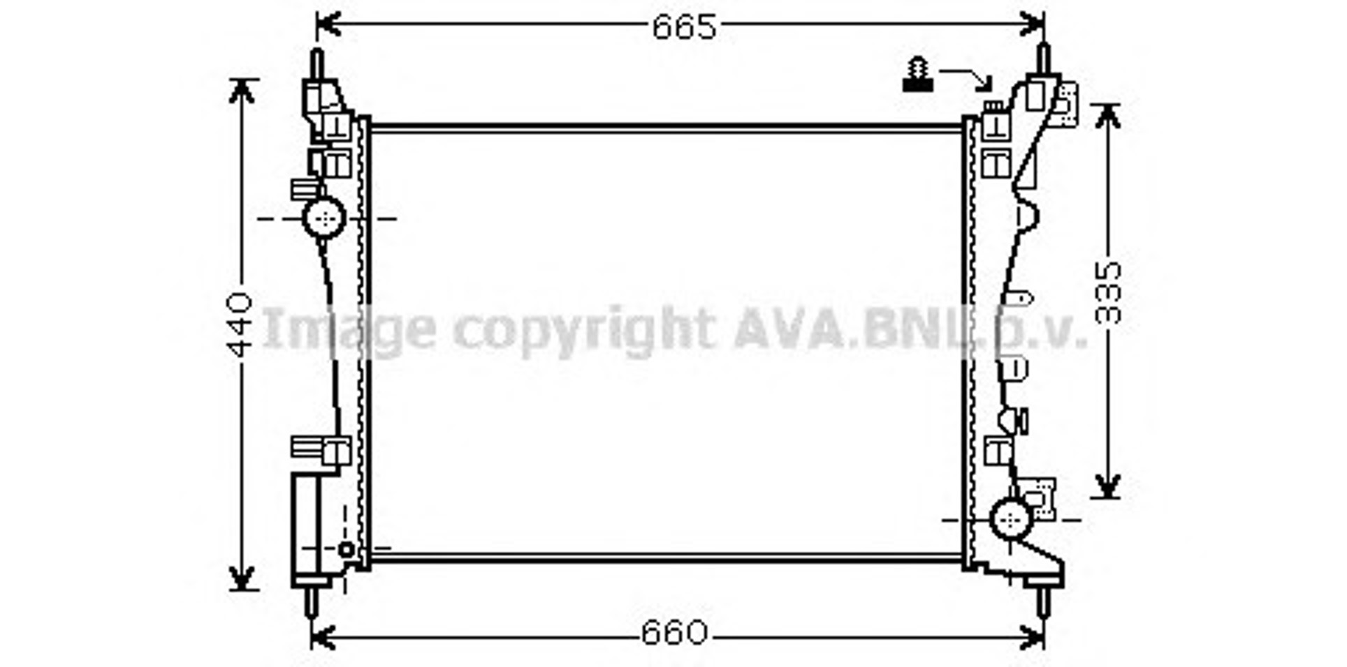 Радиатор охлаждения двигателя AVA QUALITY COOLING OL2574