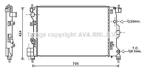 Радиатор охлаждения двигателя AVA QUALITY COOLING OLA2666