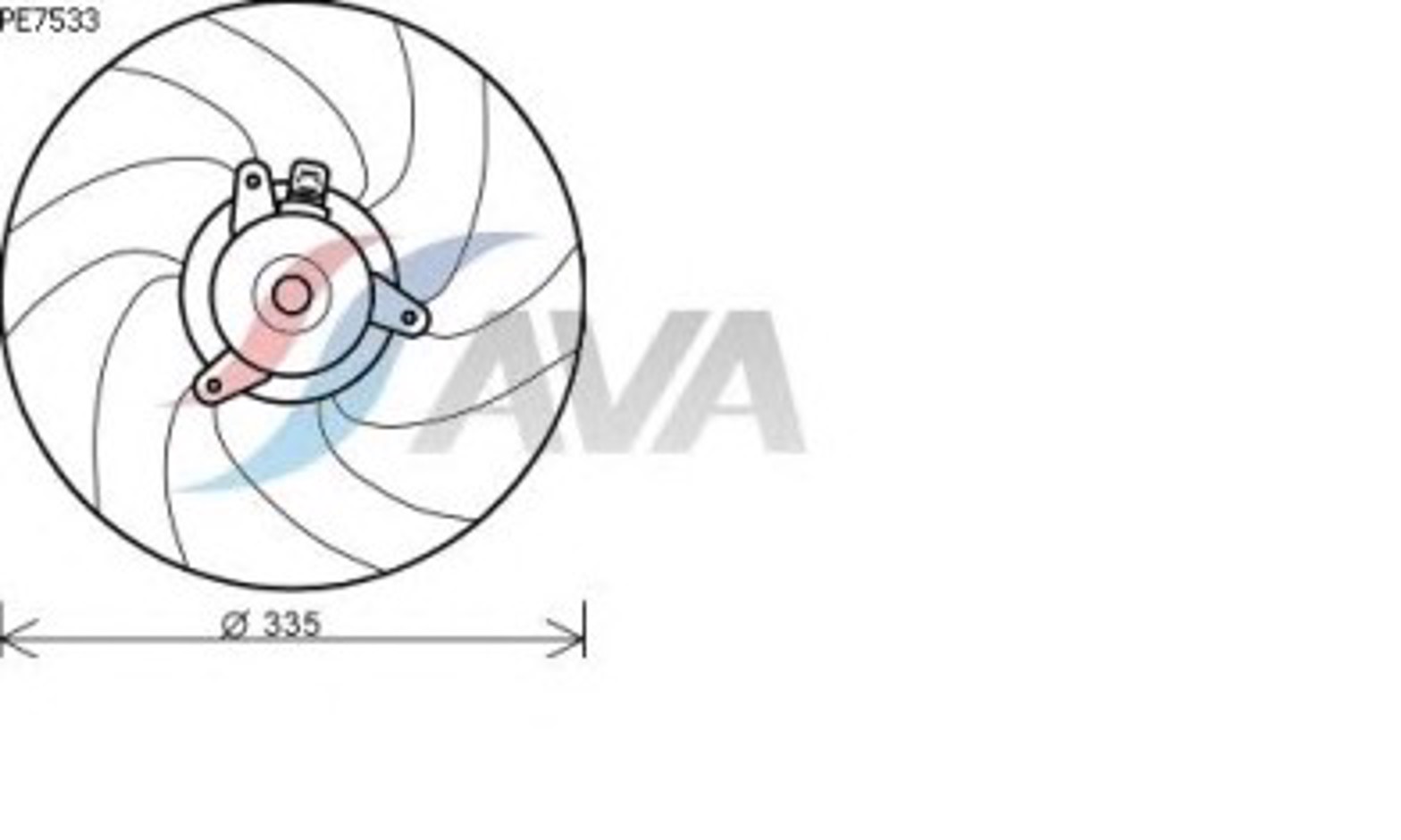 Вентилятор охлаждения радиатора двигателя AVA QUALITY COOLING PE7533