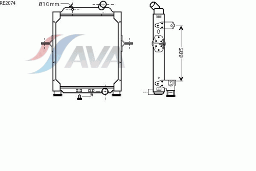 Радиатор системы охлаждения AVA QUALITY COOLING RE2074