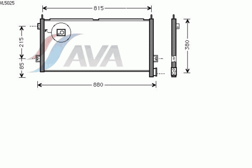 Радиатор кондиционера AVA QUALITY COOLING VL5025