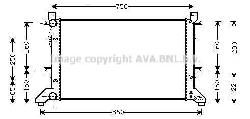 Радиатор охлаждение двигателя AVA QUALITY COOLING VNA2155