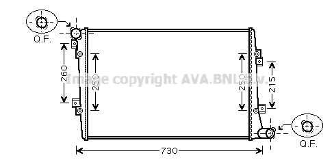 Радиатор системы охлаждения AVA QUALITY COOLING VNA2255