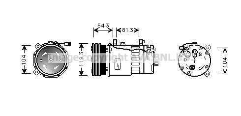 Компрессор кондиционера AVA QUALITY COOLING VNAK280