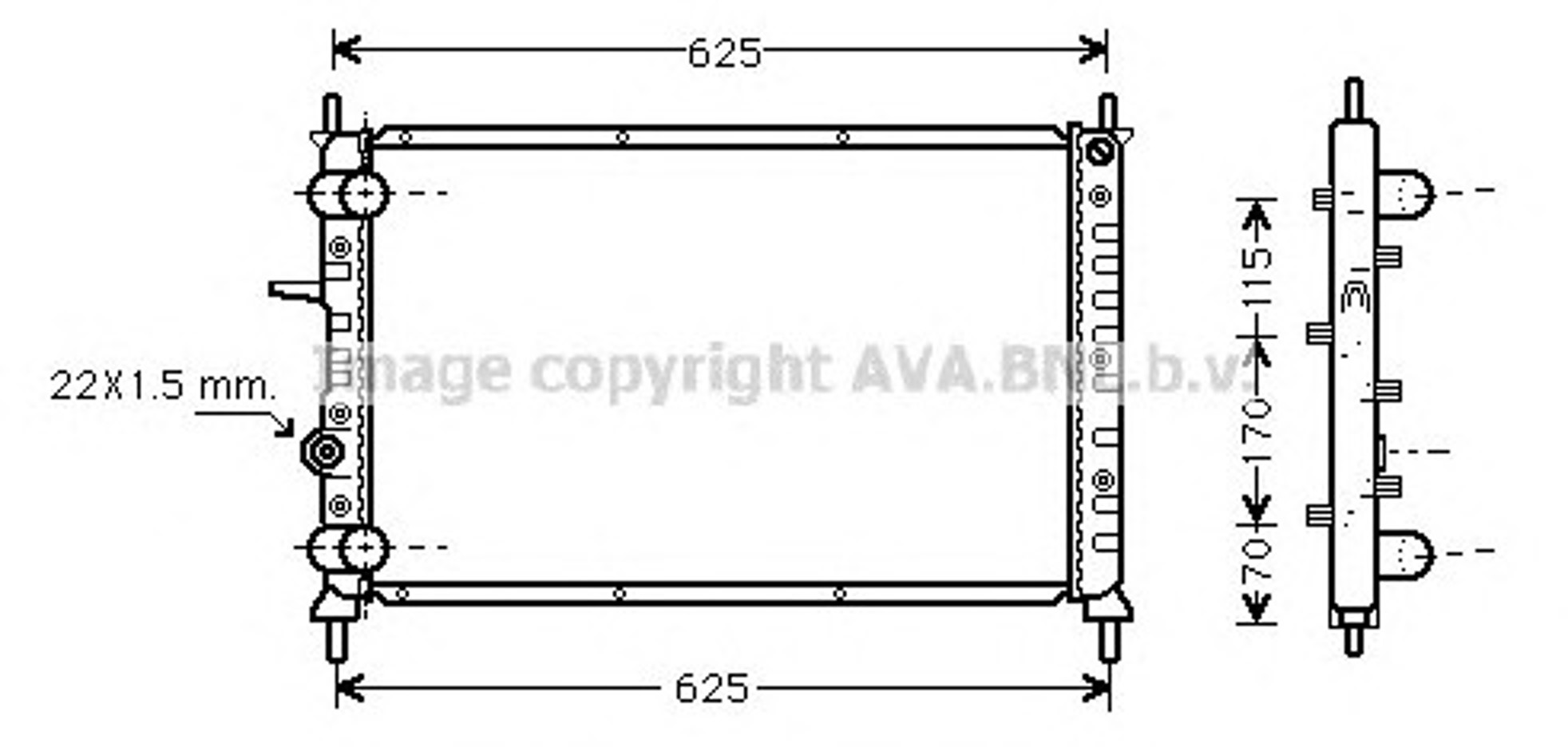Радиатор системы охлаждения AVA QUALITY COOLING FT2188