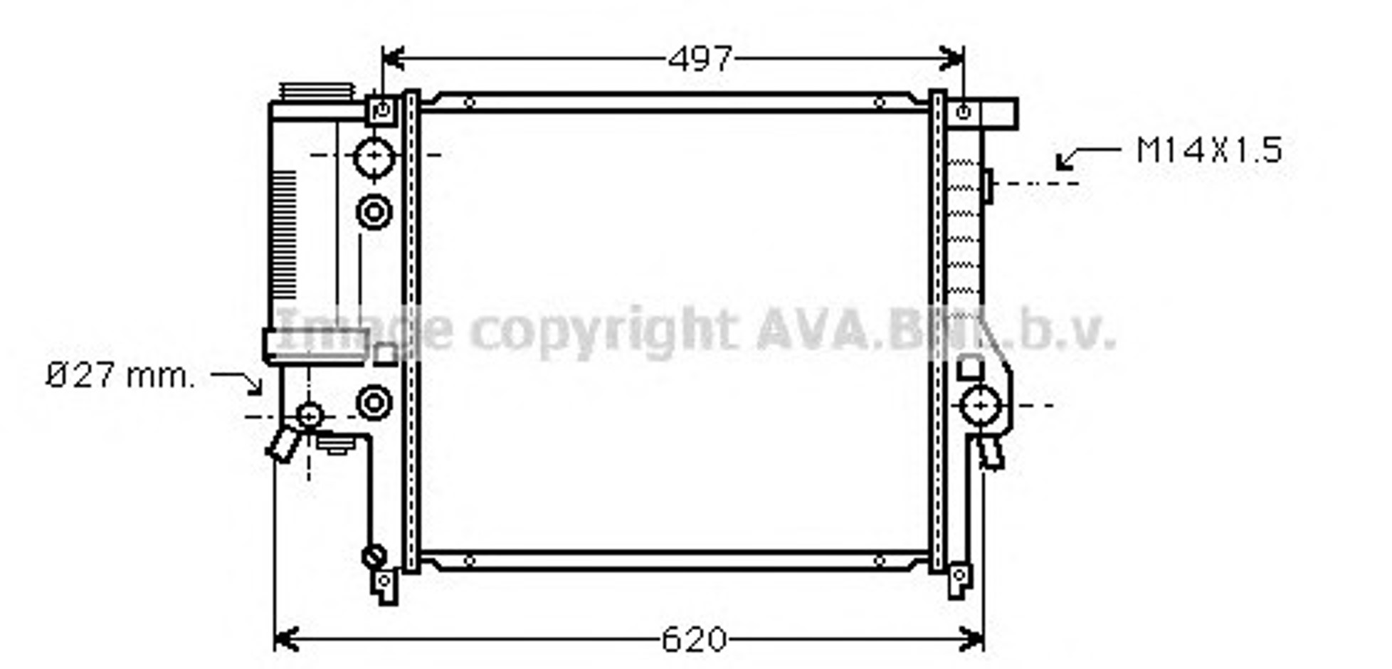 Радиатор системы охлаждения AVA QUALITY COOLING BW2137