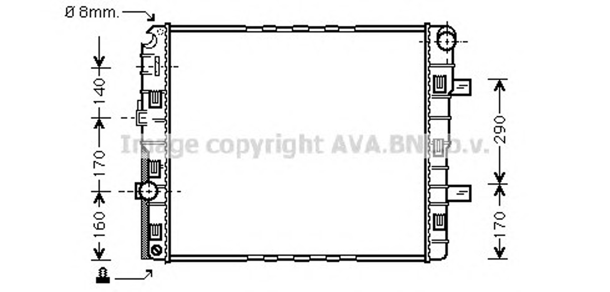 Радиатор системы охлаждения AVA QUALITY COOLING ME2188