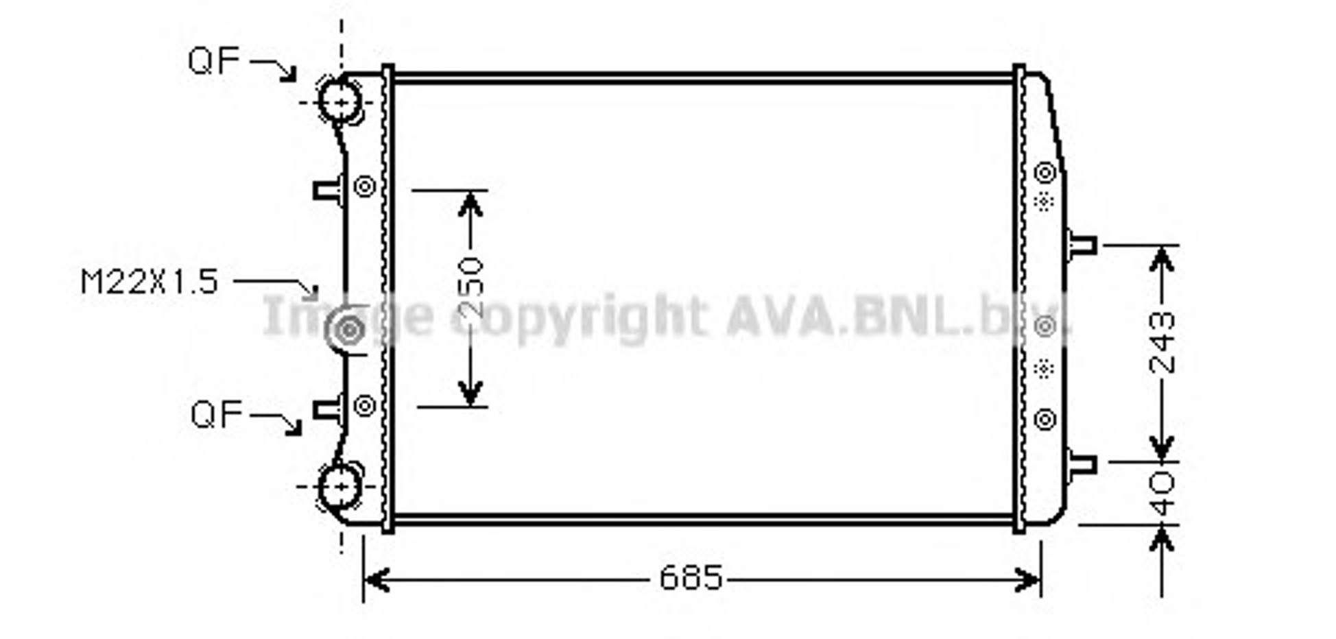 Радиатор системы охлаждения AVA QUALITY COOLING SAA2008