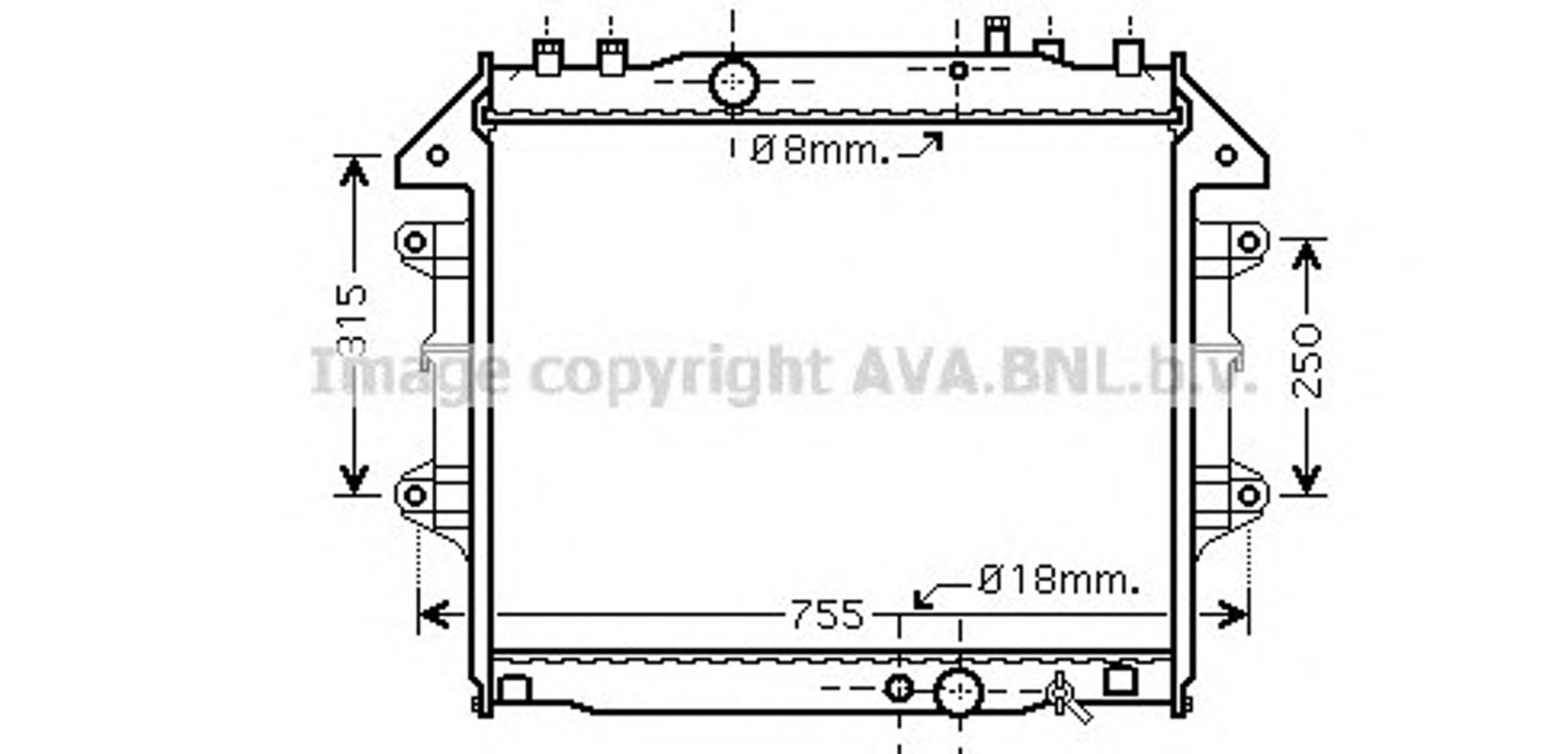 Радиатор системы охлаждения AVA QUALITY COOLING TO2432