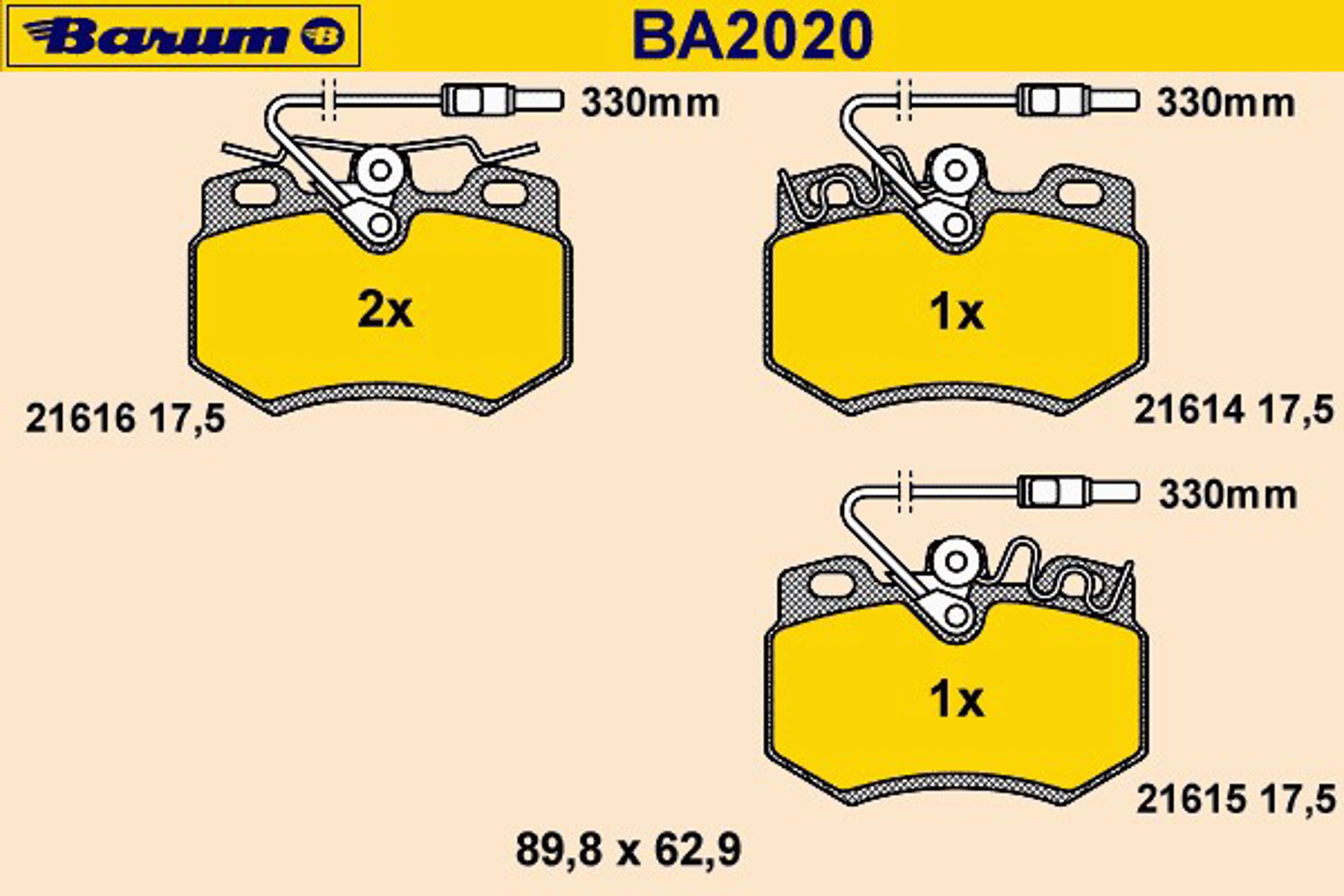 Колодки тормозные дисковые BARUM BA2020