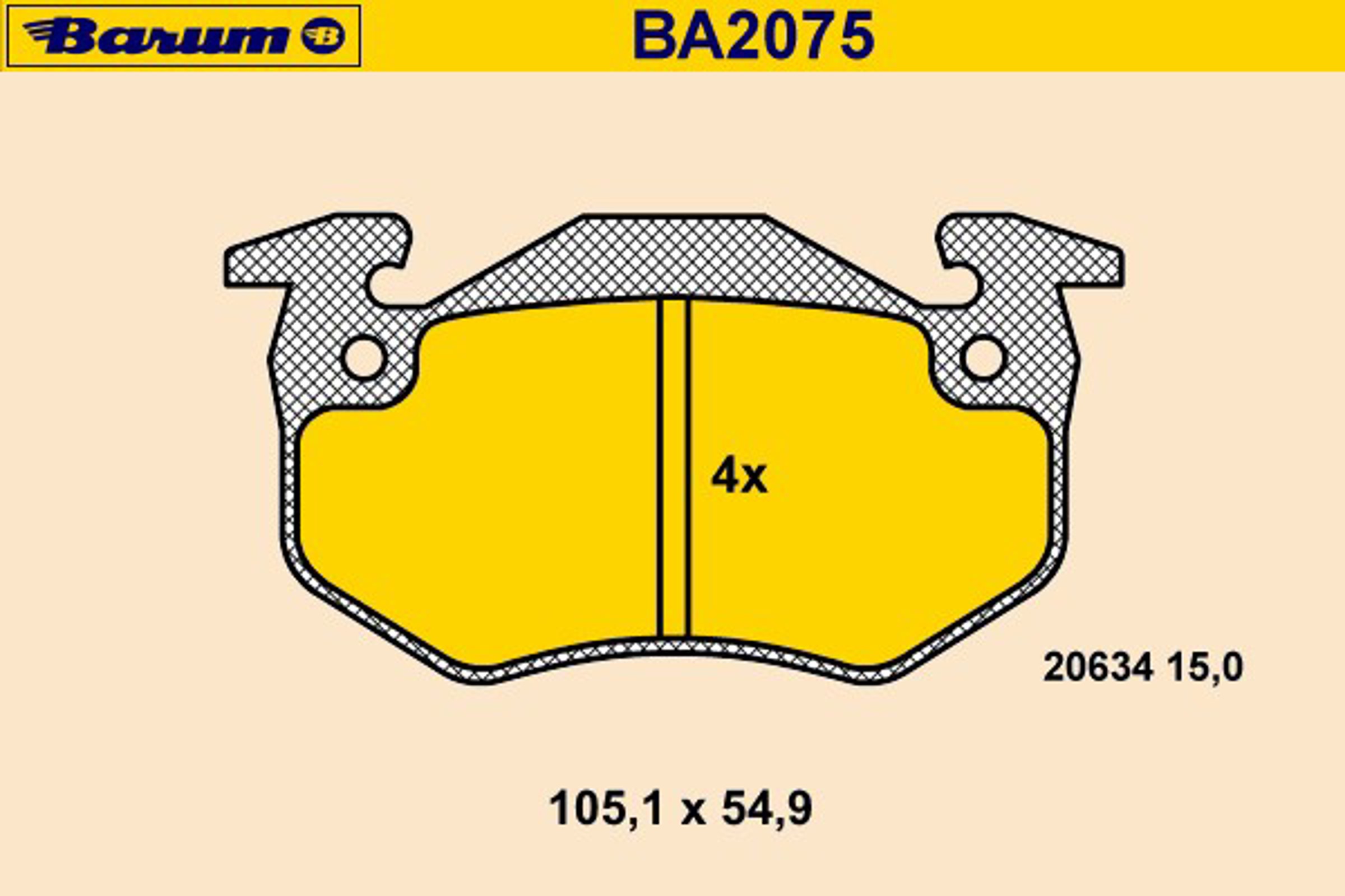 Колодки тормозные дисковые BARUM BA2075