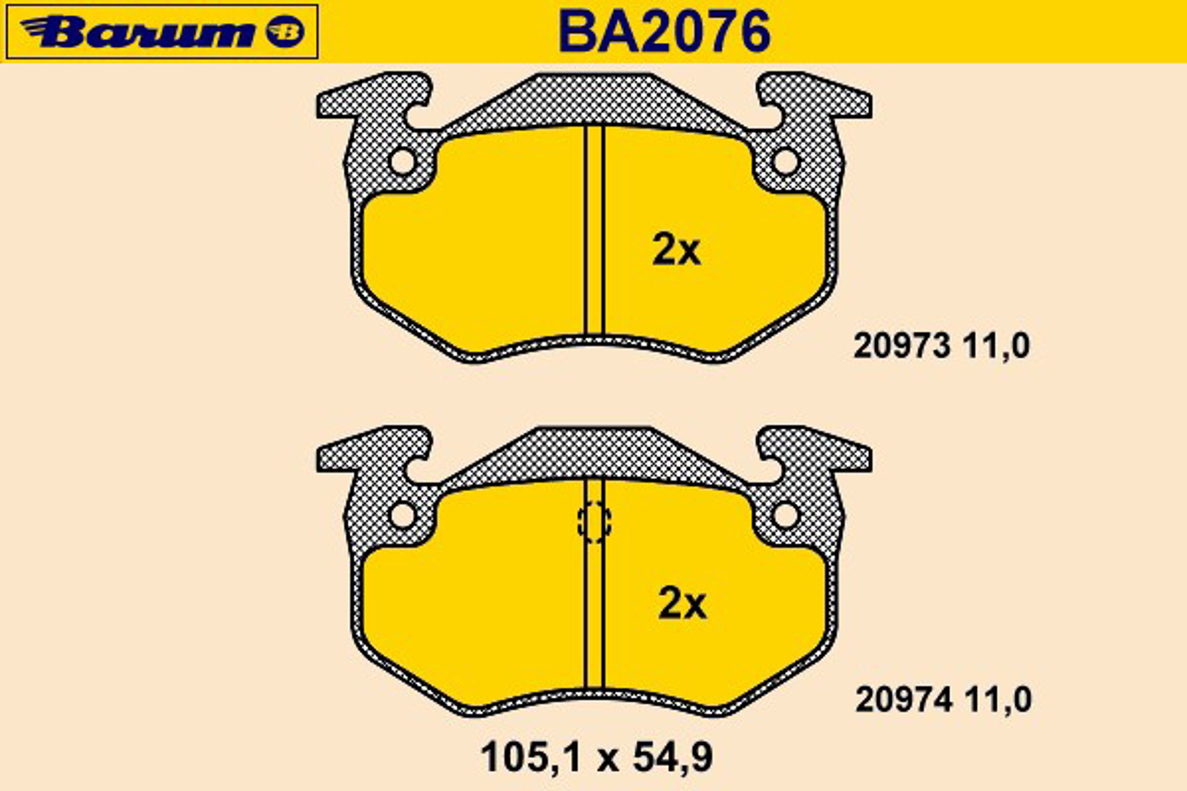 Колодки тормозные дисковые BARUM BA2076