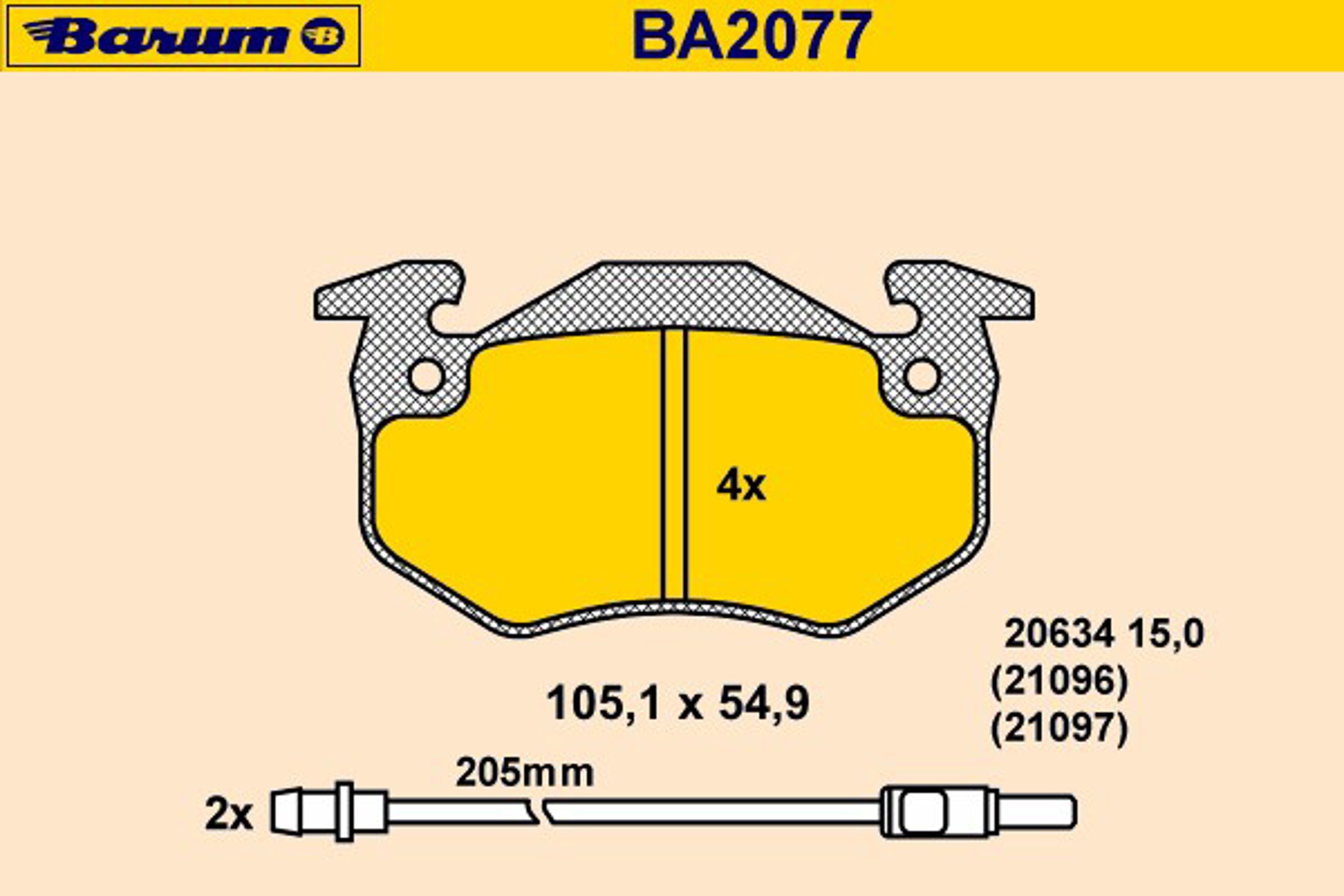 Колодки тормозные дисковые BARUM BA2077