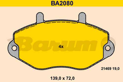 Тормозные колодки BARUM BA2080