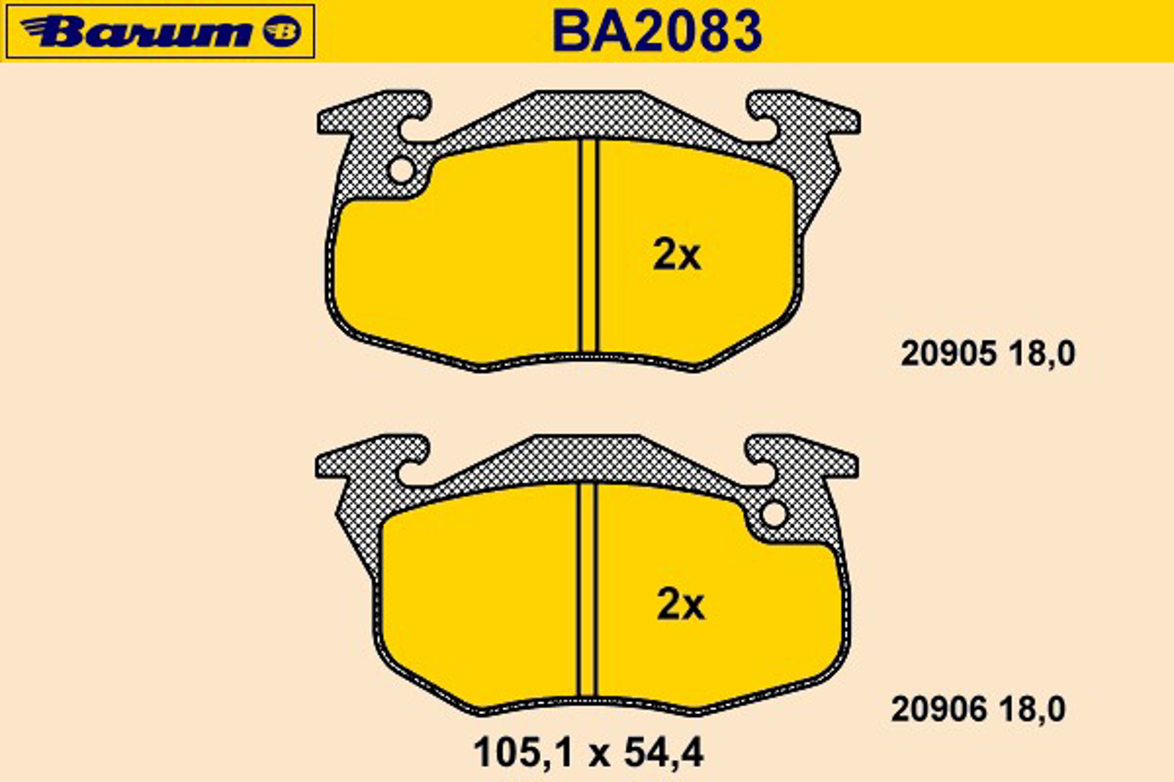 Колодки тормозные дисковые BARUM BA2083