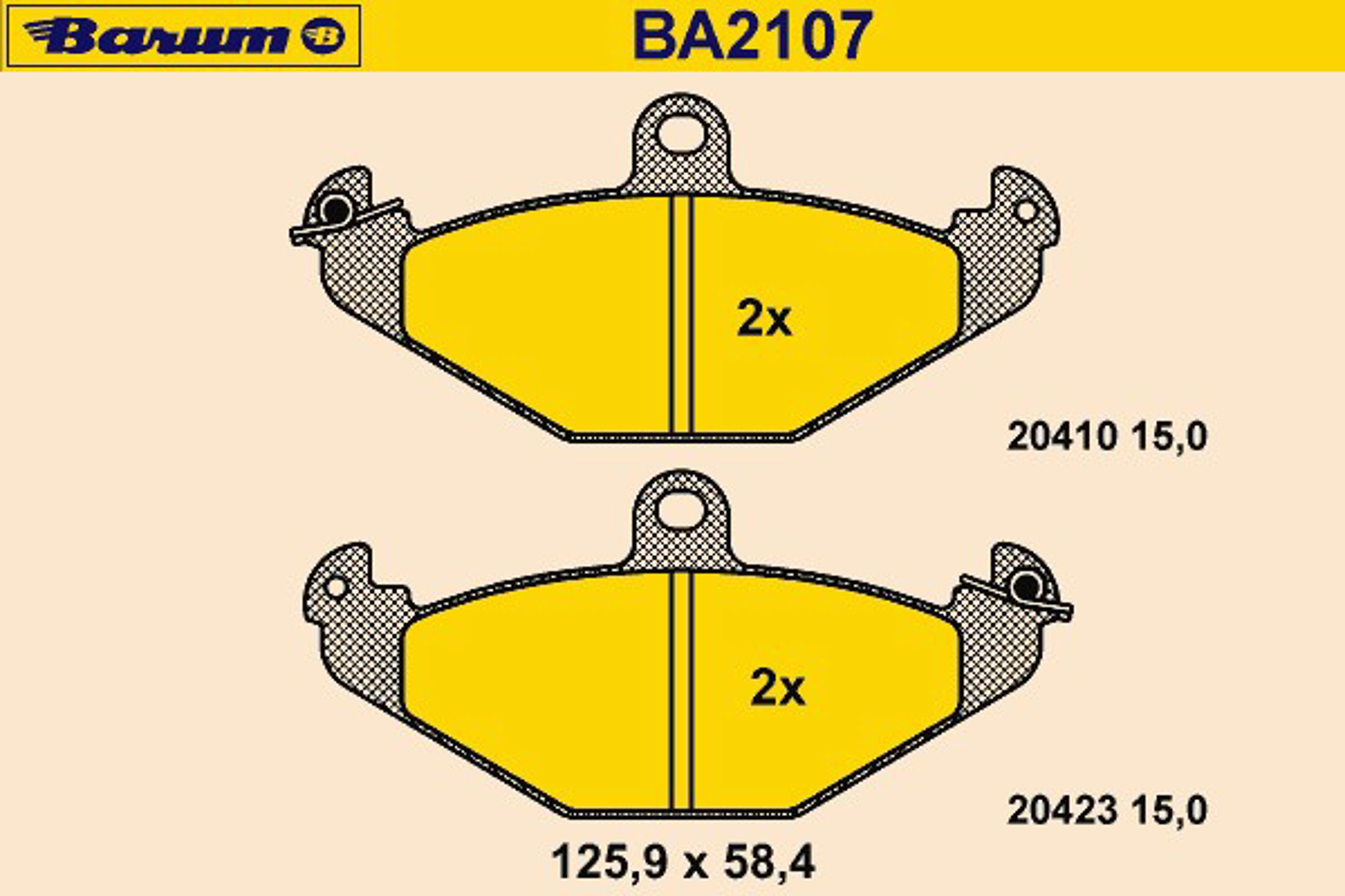 Колодки тормозные дисковые BARUM BA2107