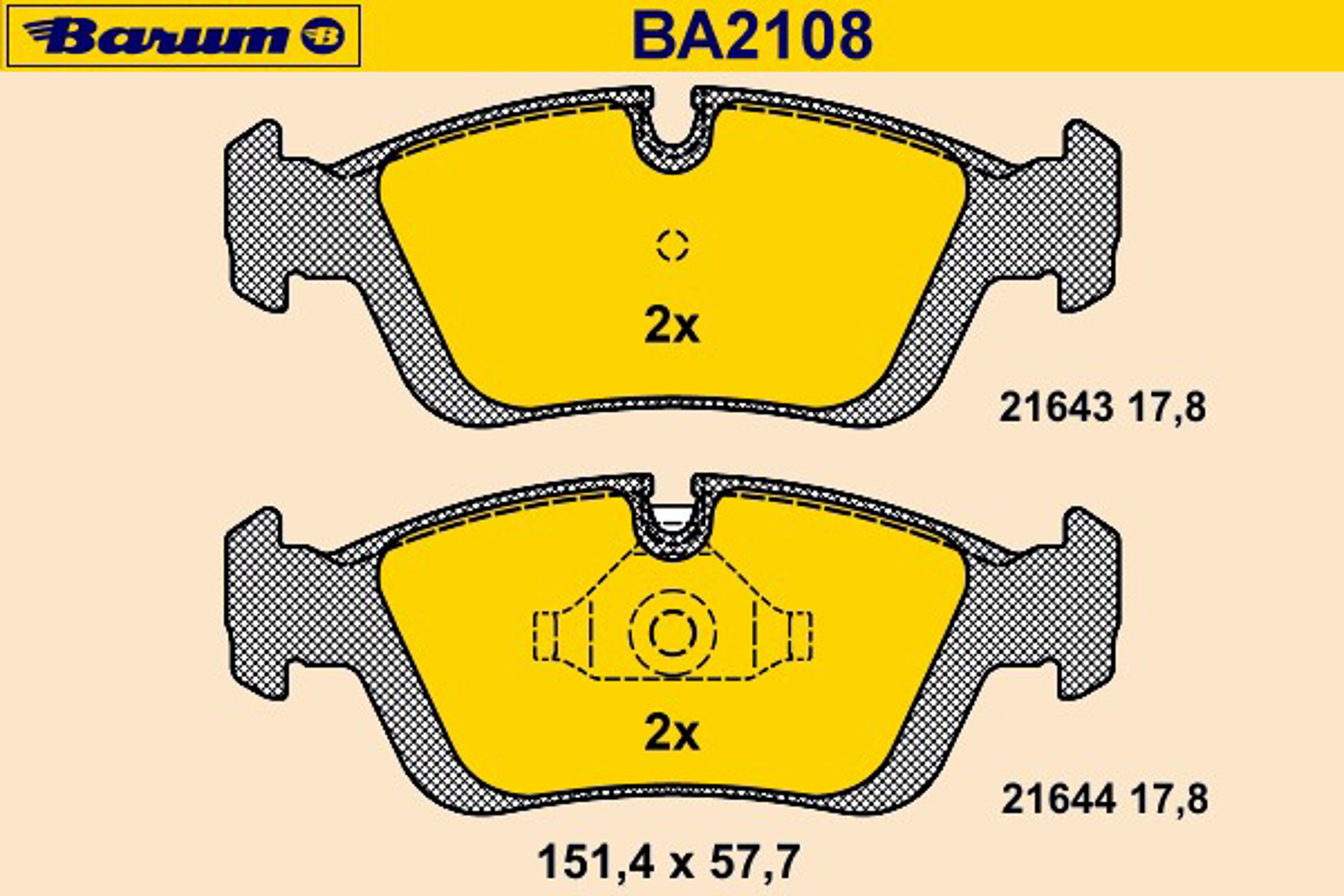 Колодки тормозные дисковые BARUM BA2108
