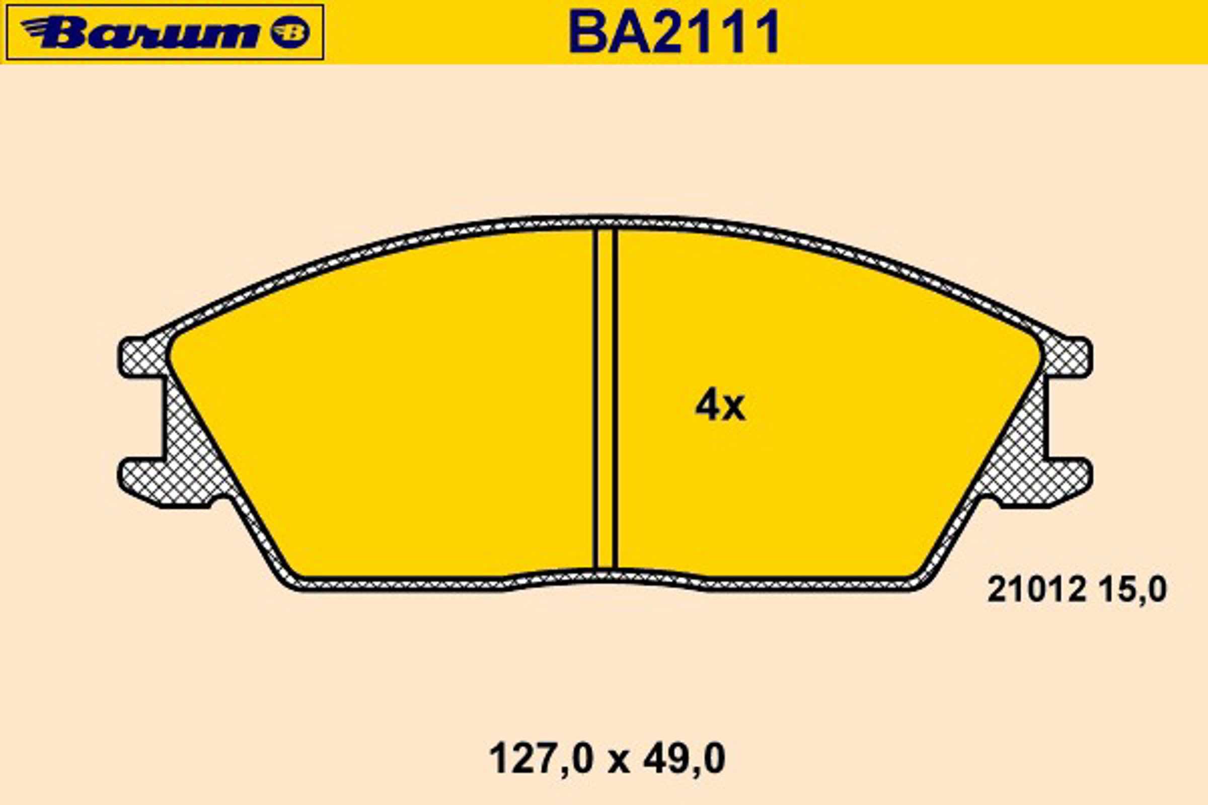 Колодки тормозные дисковые BARUM BA2111
