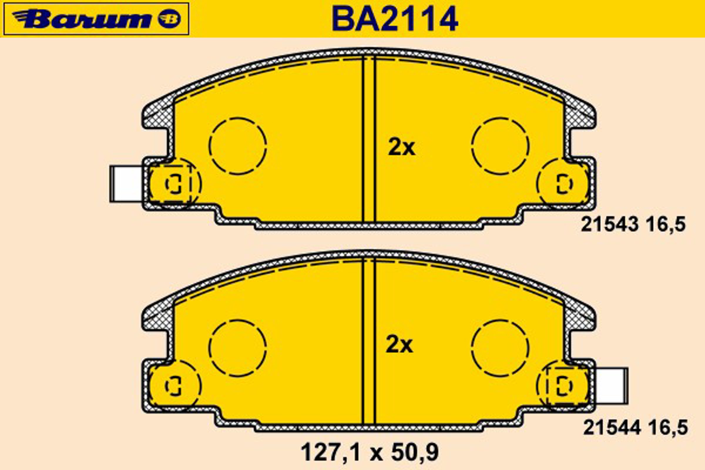Колодки тормозные дисковые BARUM BA2114