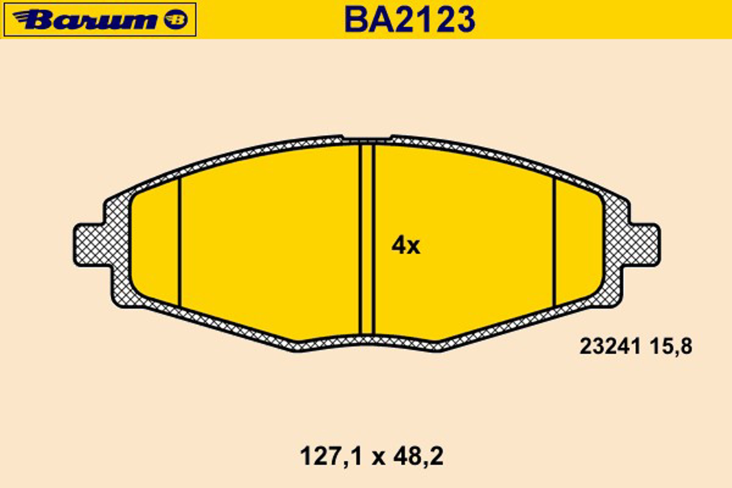 Колодки тормозные дисковые BARUM BA2123