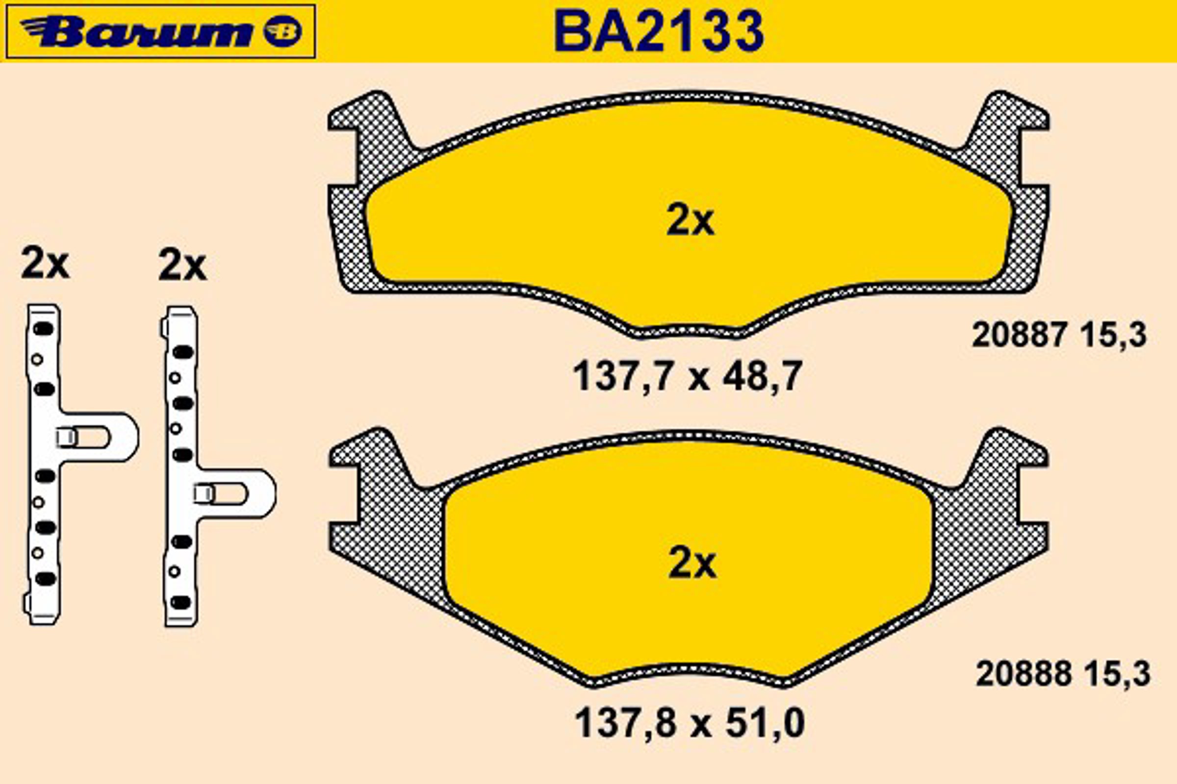 Колодки тормозные дисковые BARUM BA2133