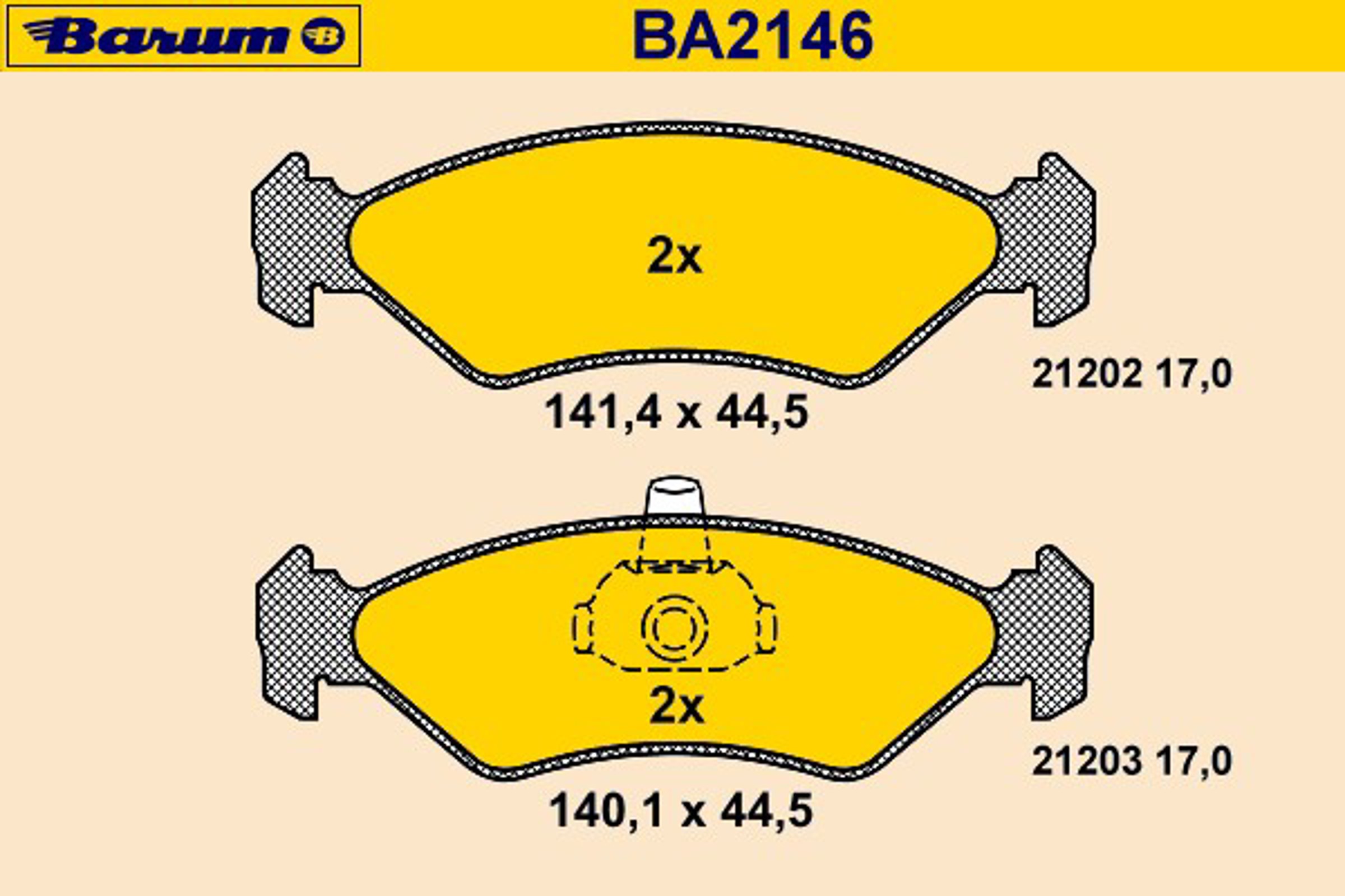 Колодки тормозные дисковые BARUM BA2146