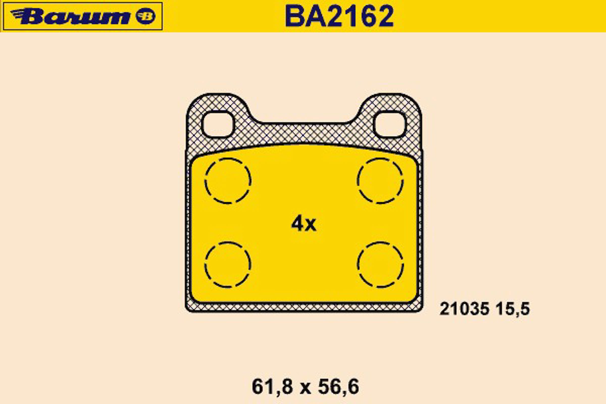 Колодки тормозные дисковые BARUM BA2162