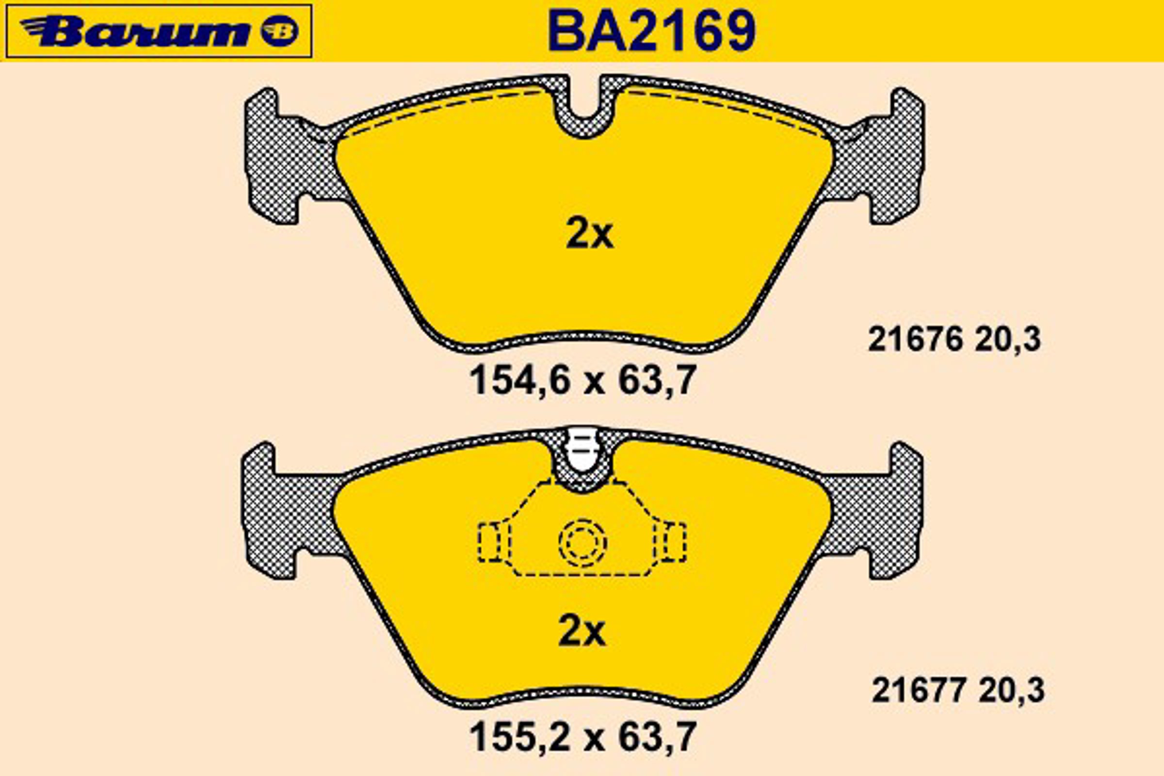 Комплект тормозных колодок дисковый тормоз BARUM BA2169