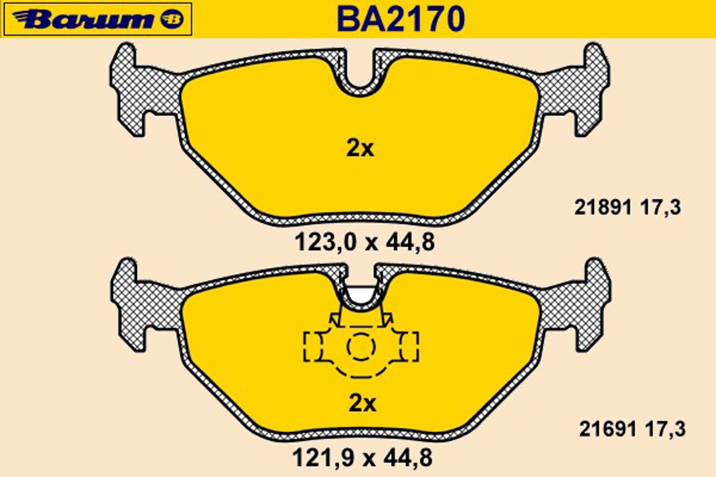 Колодки тормозные дисковые BARUM BA2170