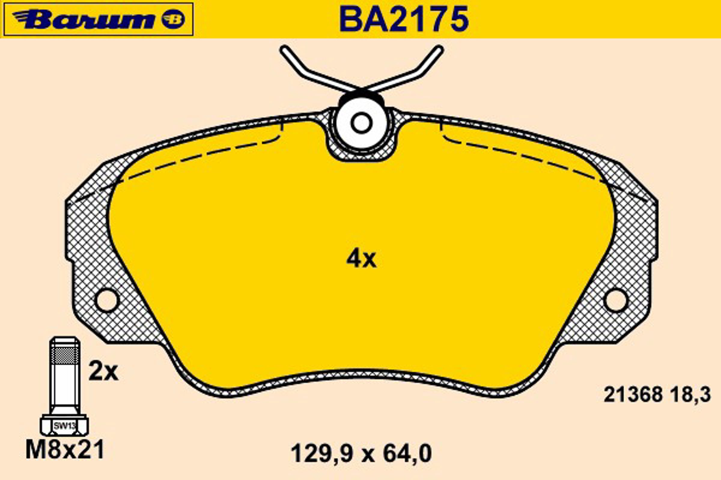 Колодки тормозные дисковые BARUM BA2175