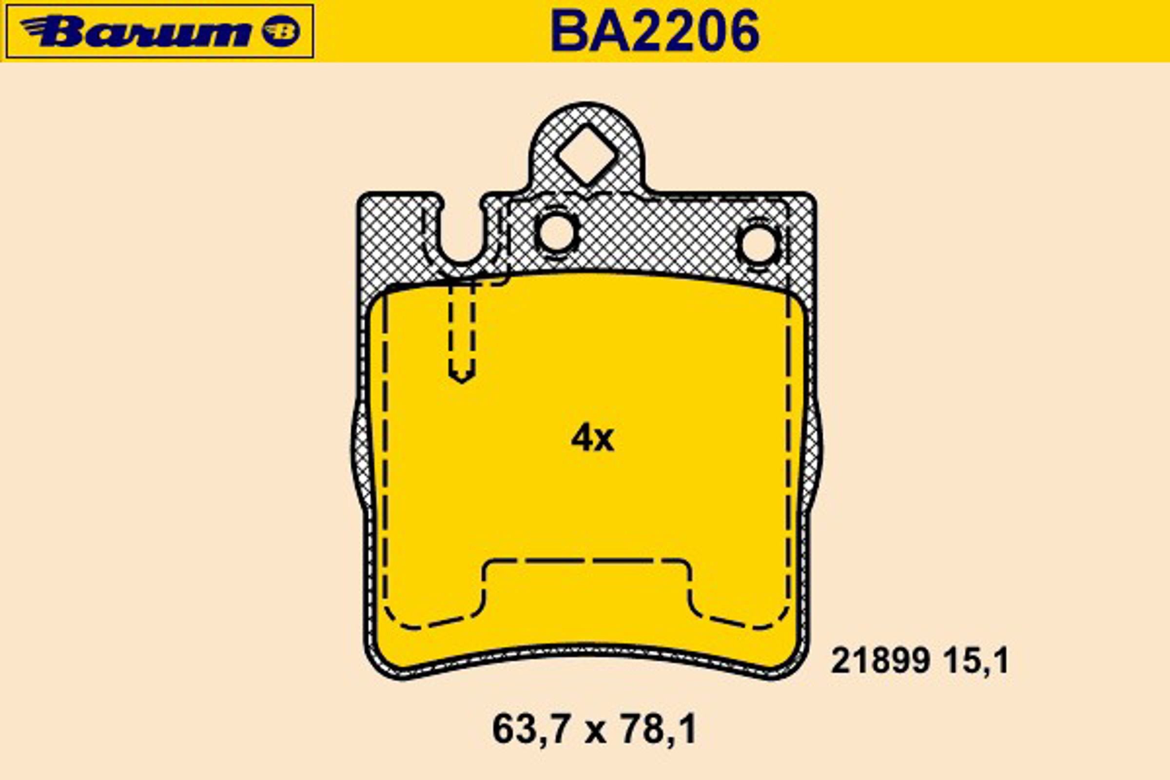 Колодки тормозные дисковые BARUM BA2206