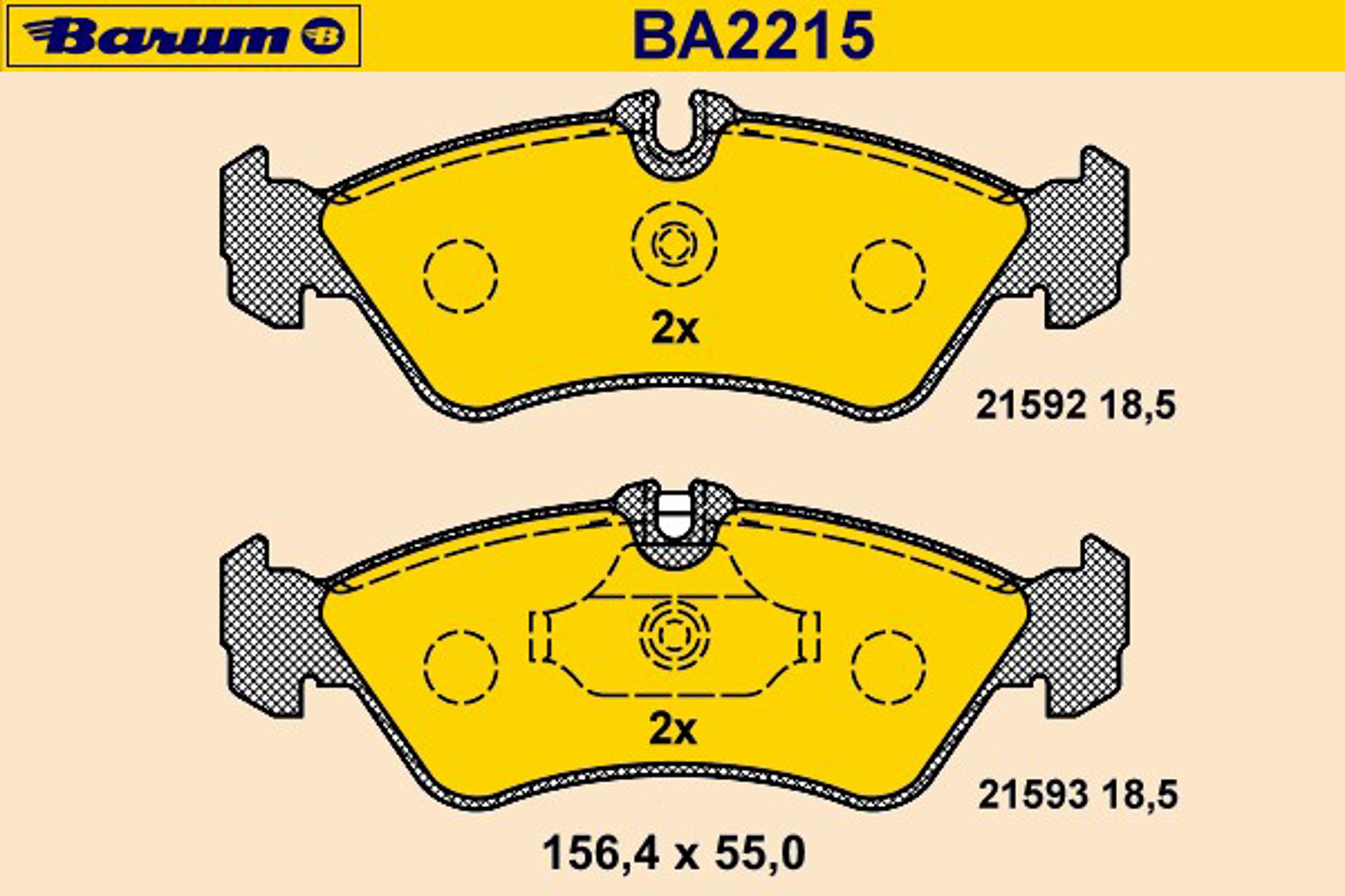 Колодки тормозные дисковые BARUM BA2215