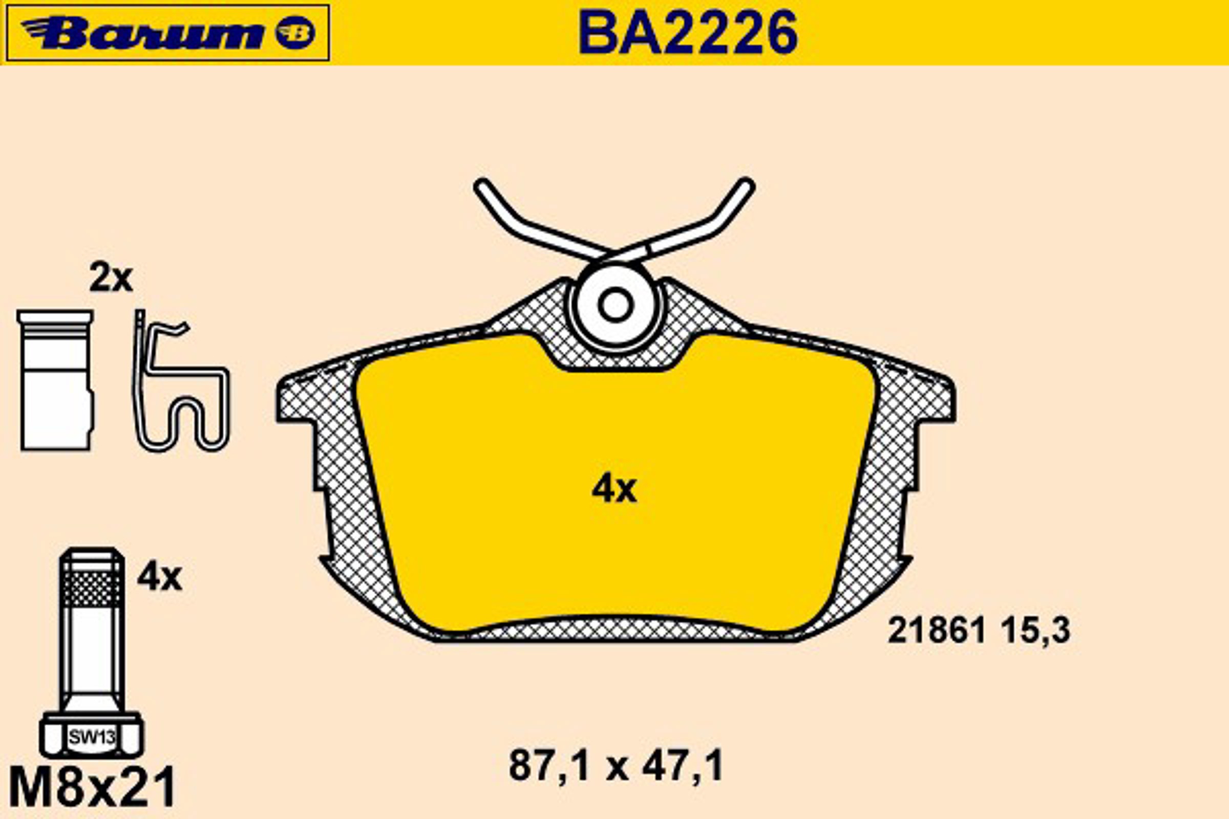 Колодки тормозные дисковые BARUM BA2226