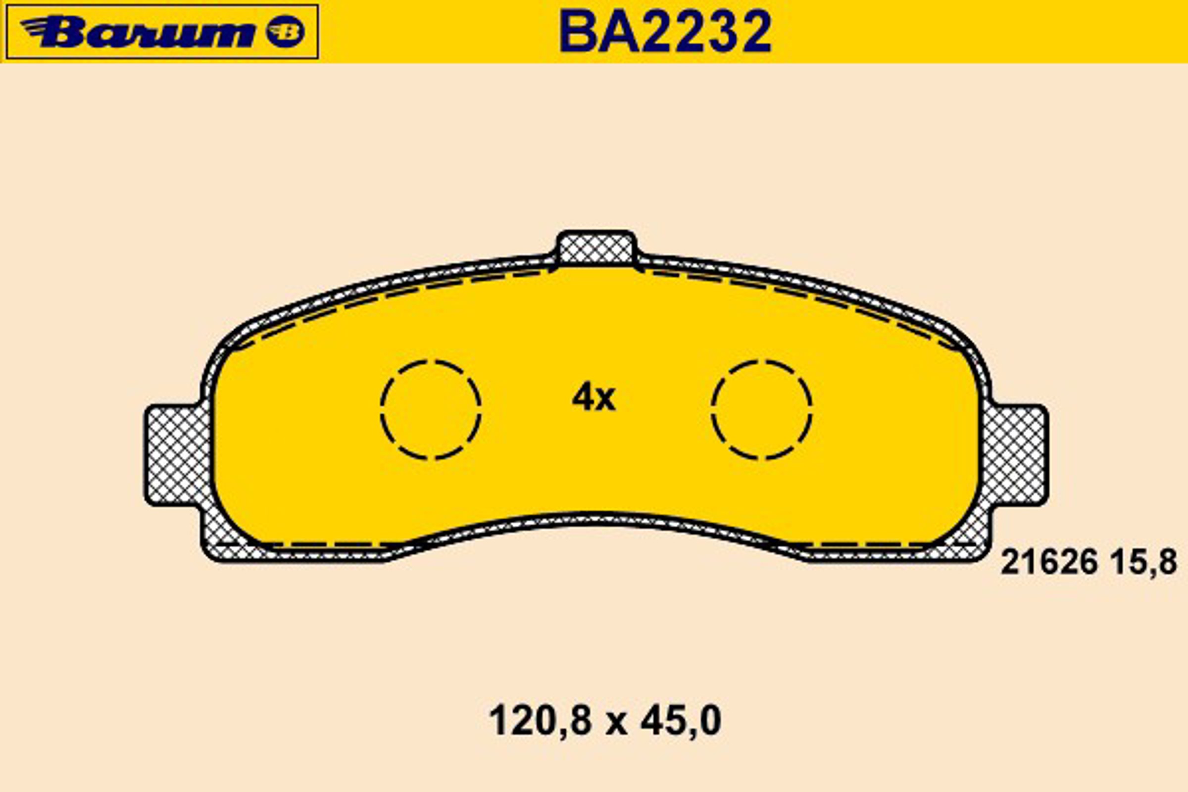 Колодки тормозные дисковые BARUM BA2232