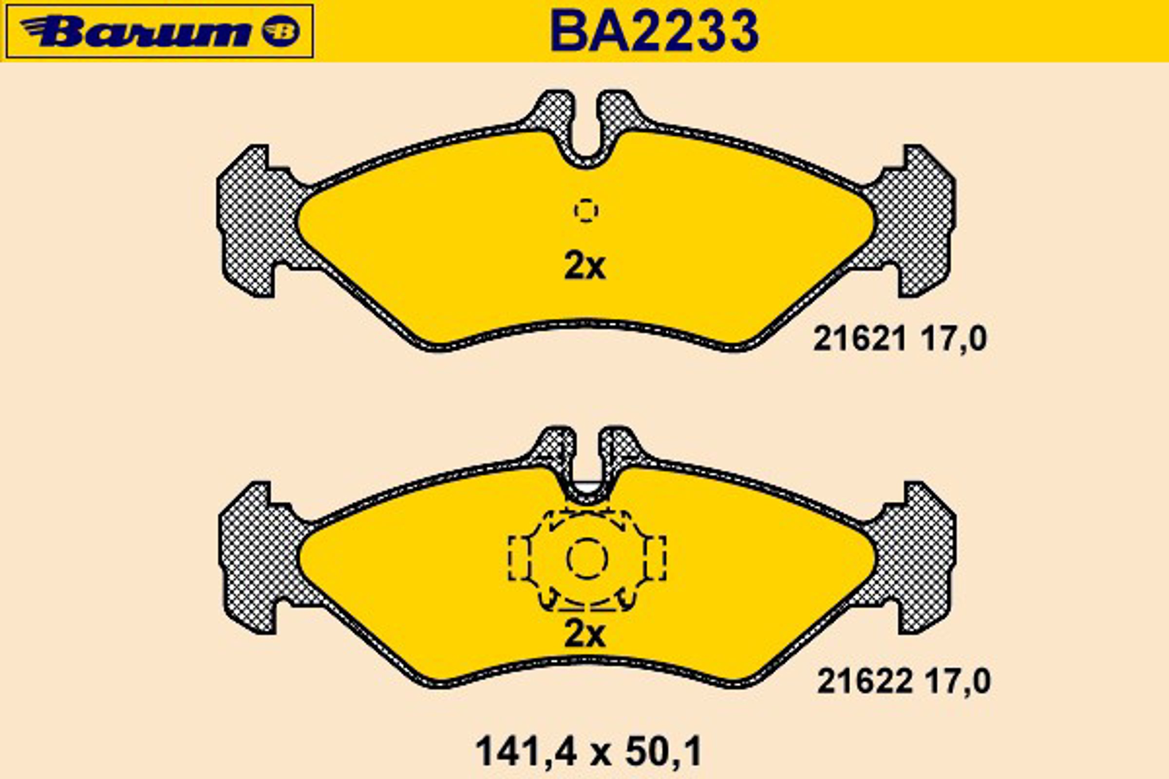 Колодки тормозные дисковые BARUM BA2233