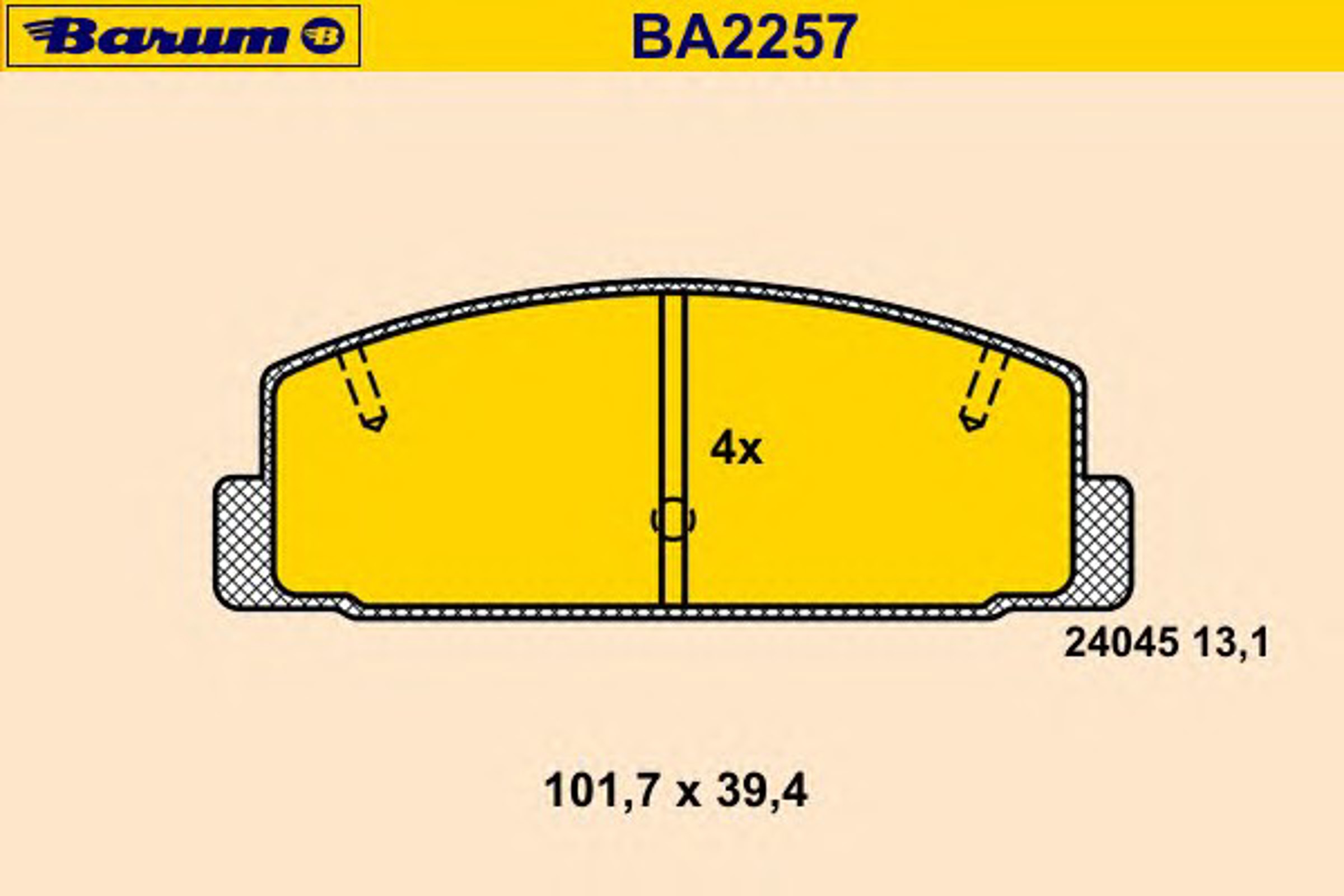 Колодки тормозные дисковые BARUM BA2257