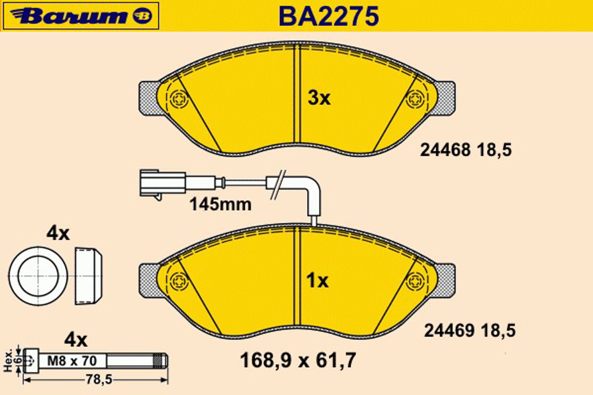 Колодки тормозные дисковые BARUM BA2275