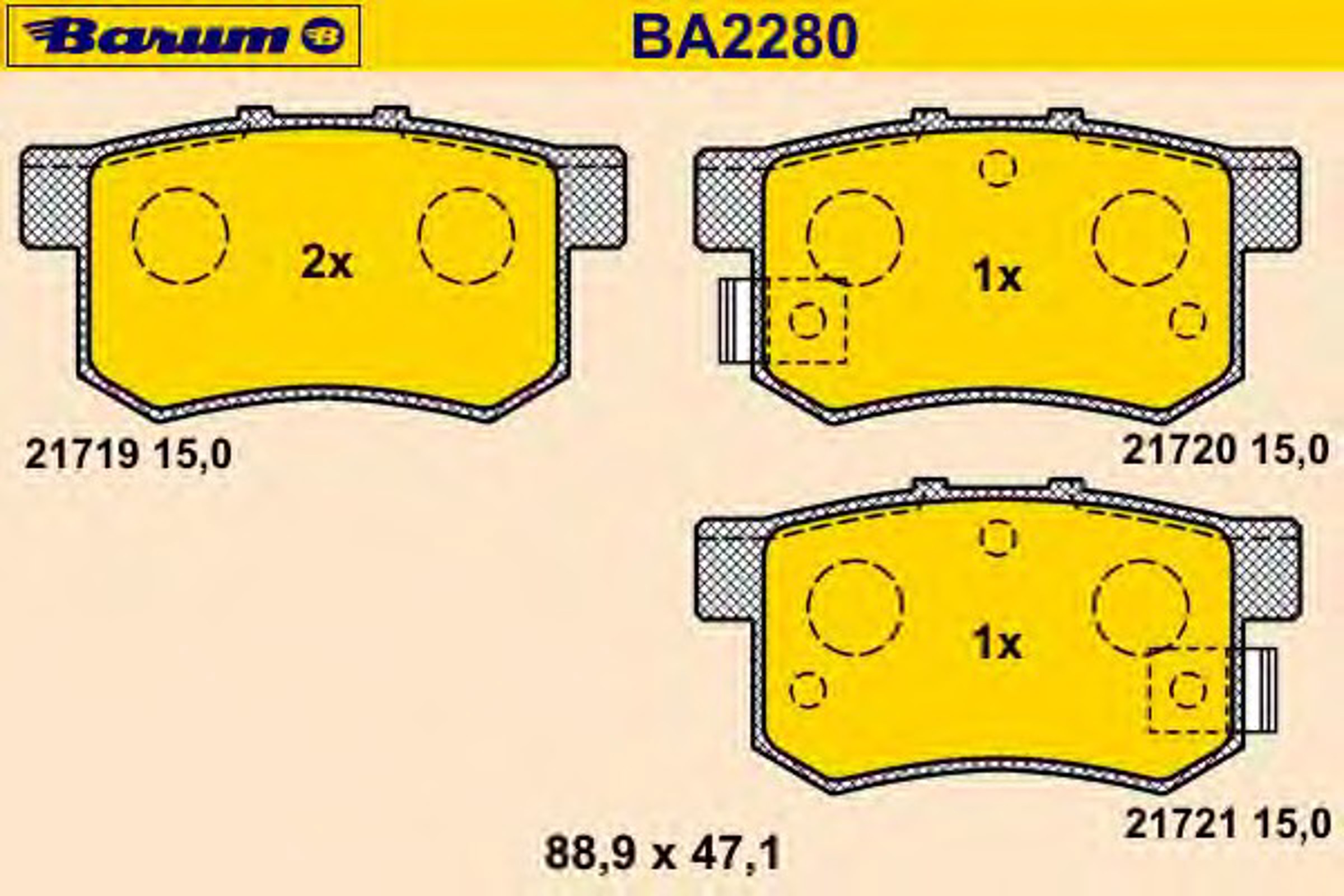 Колодки тормозные дисковые BARUM BA2280