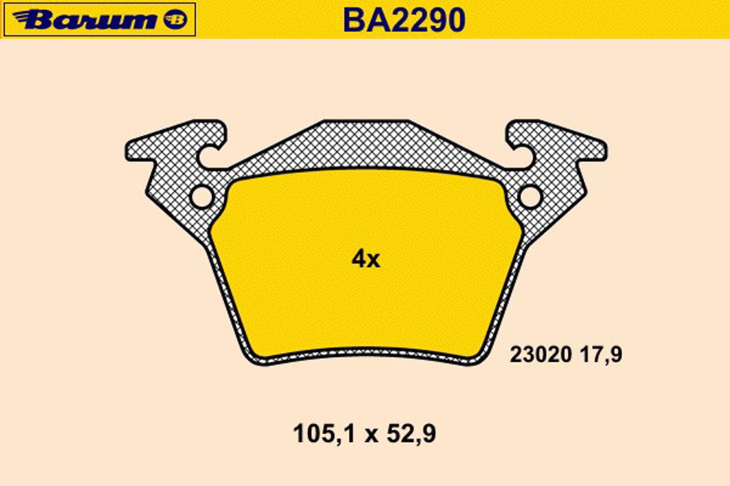 Колодки тормозные дисковые BARUM BA2290