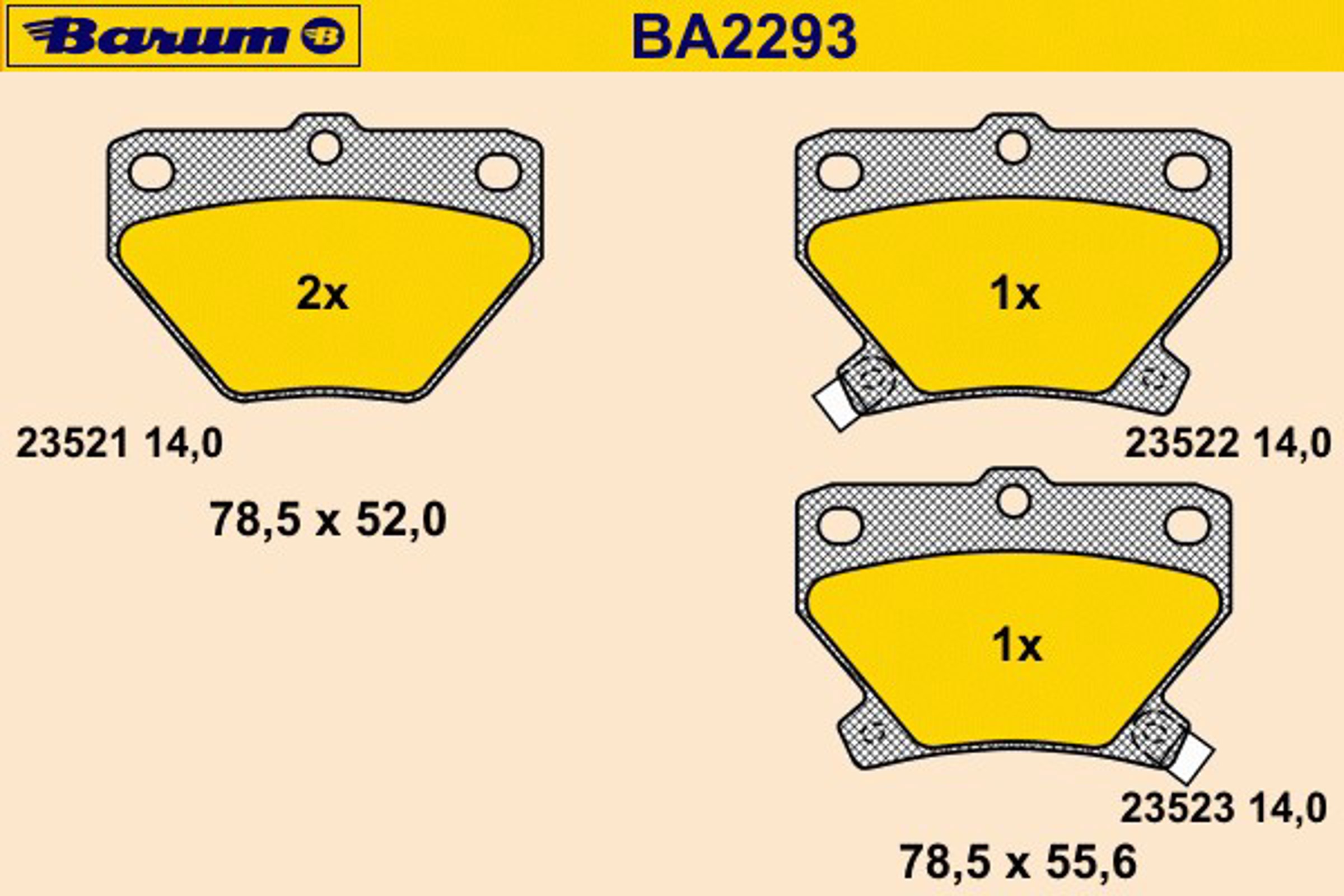 Колодки тормозные дисковые BARUM BA2293