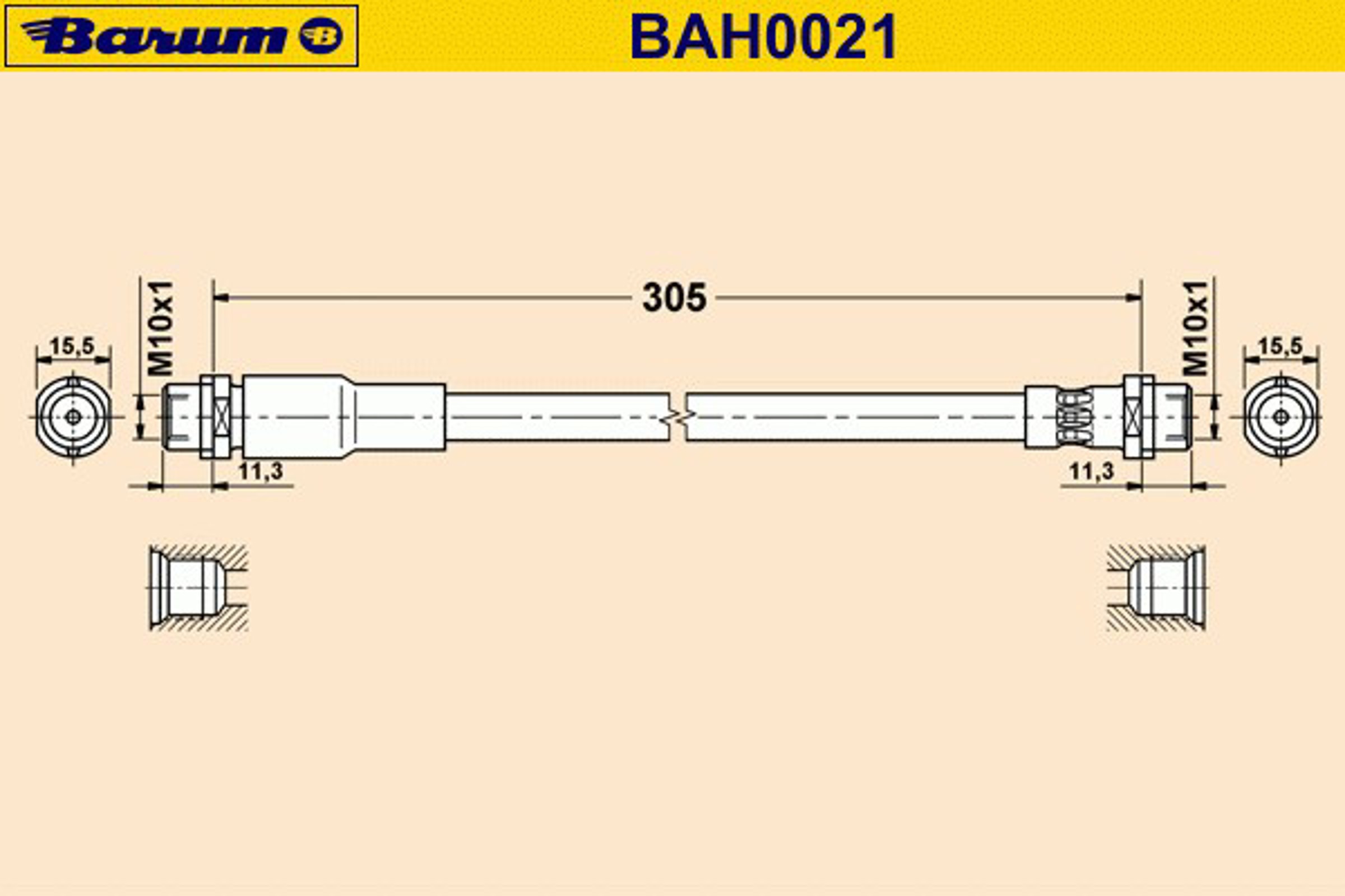Шланг тормозной BARUM BAH0021