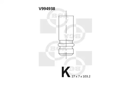 Клапан двигателя выпускной BGA V994938