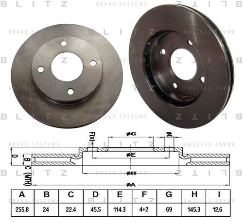 Диск тормозной mitsubishi carisma/galant/lancer/space wagon 87-/volvo s40/v40 95-/kia joice 00-