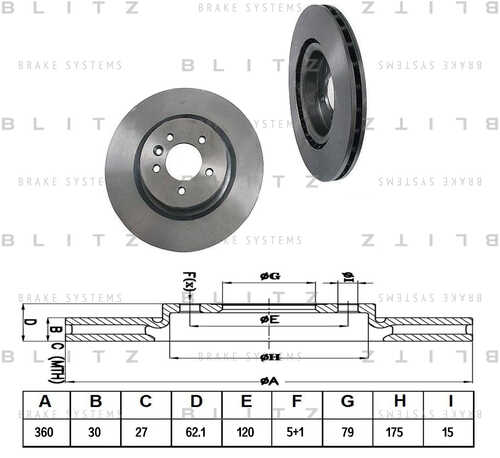 Диск тормозной land rover discovery/range rover/range rover sport 05 -