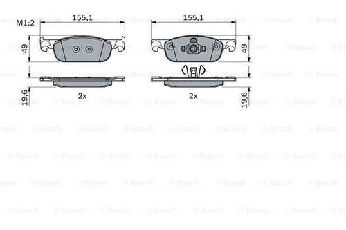 Комплект тормозных колодок дискового тормоза BOSCH 0 986 424 021